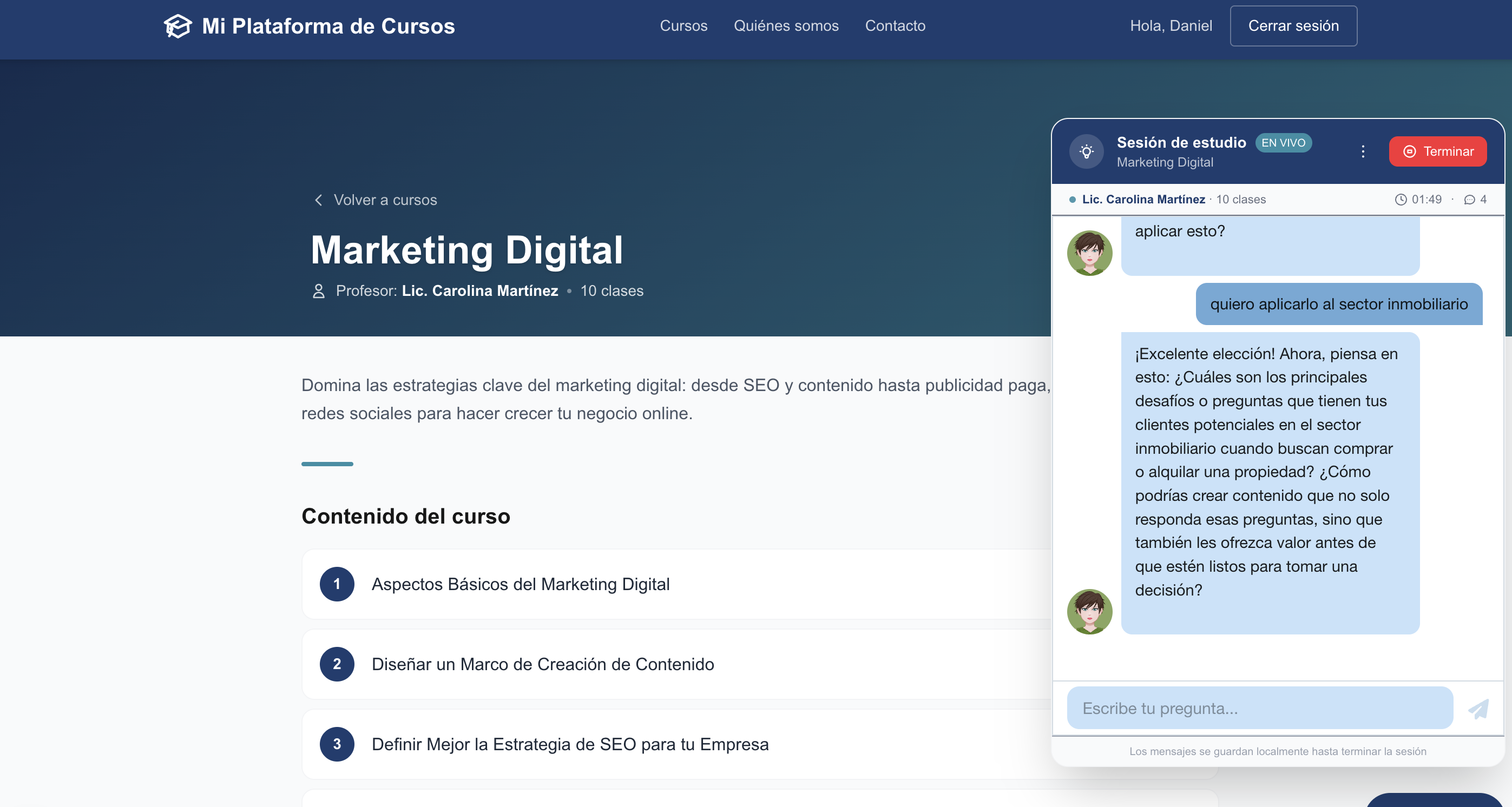 Diálogo activo durante el estudio